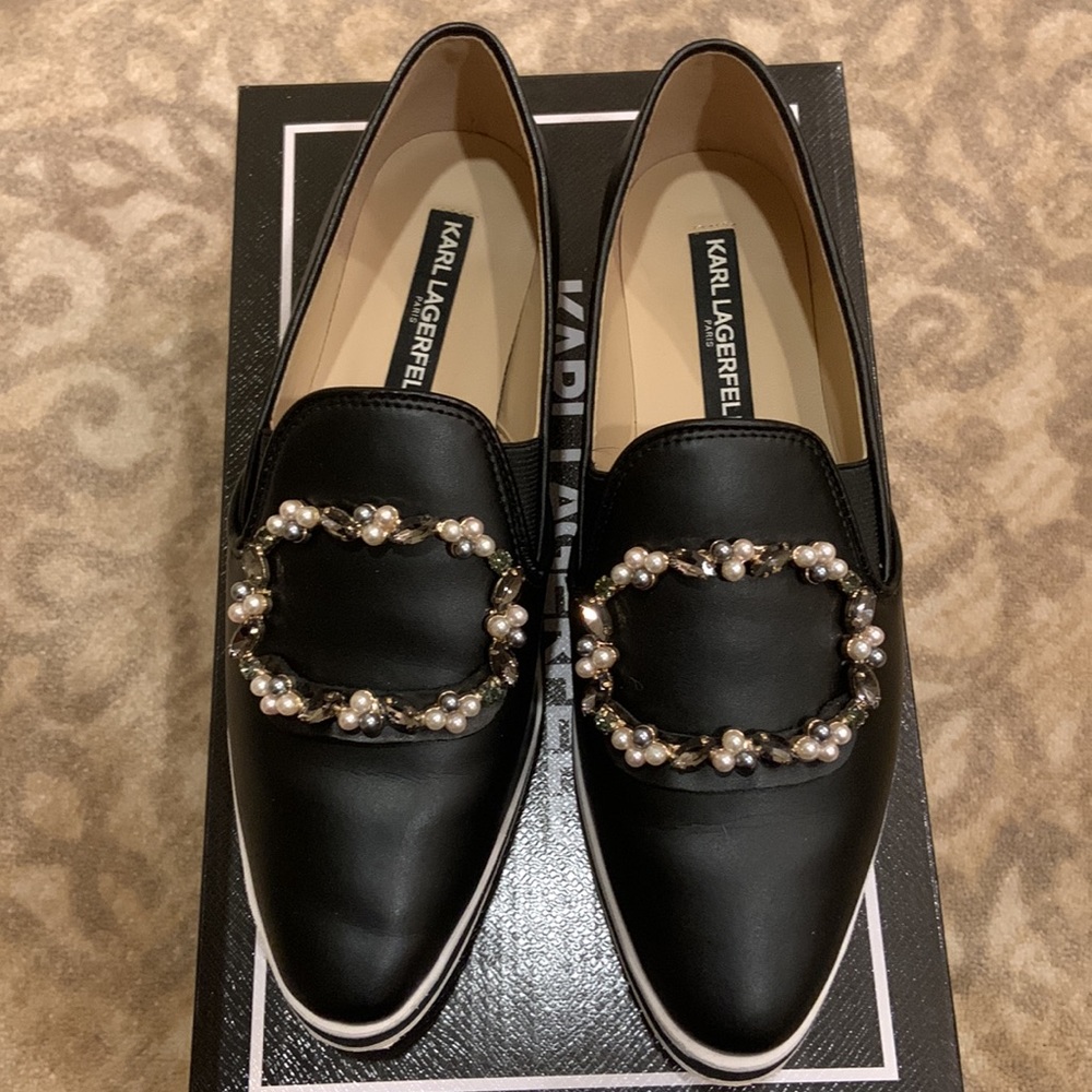 SOLD-Embellished slip on shoes